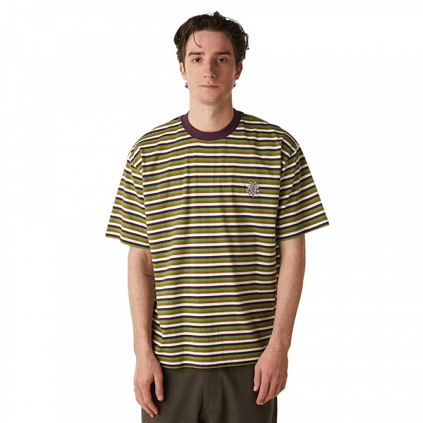 Футболка HUF APOLLO STRIPED S/S KNIT BOXY TOP GREEN