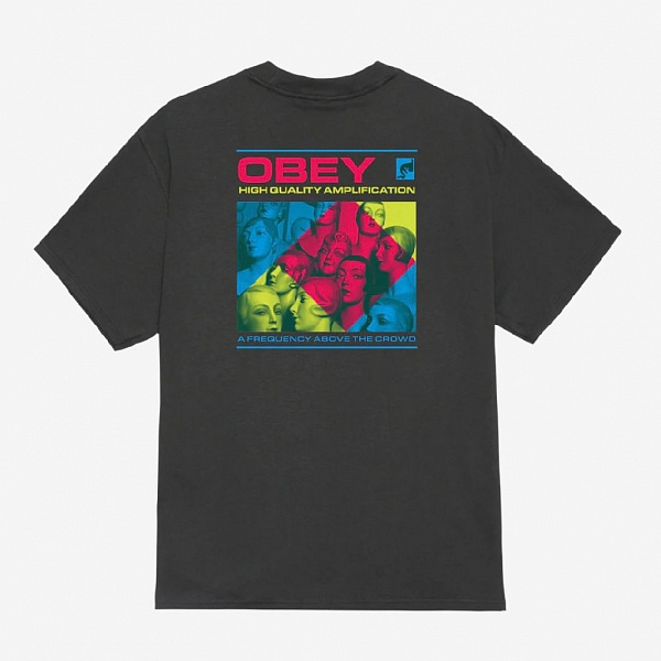 Футболка OBEY HIGH QUALITY AMPLIFICATION VINTAGE BLACK
