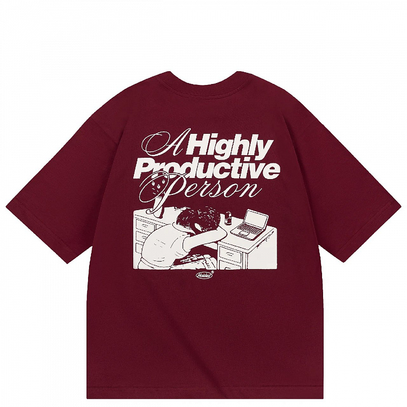 Футболка HAIDED PRODUCTIVE RLXD HW burgundy винный