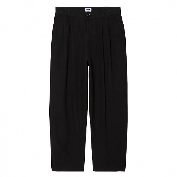 Брюки OBEY FOSTER PLEATED LINEN PANT (Relaxed fit) BLACK