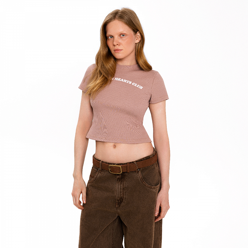 Футболка Dissident женская "BHC Arch" светло-розовая