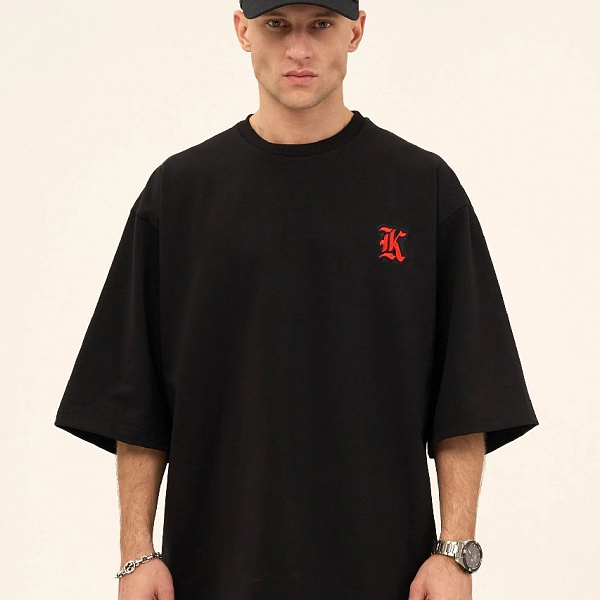 Футболка KUL'TURA "HYPERSIZE GOTH LOGO K" черный