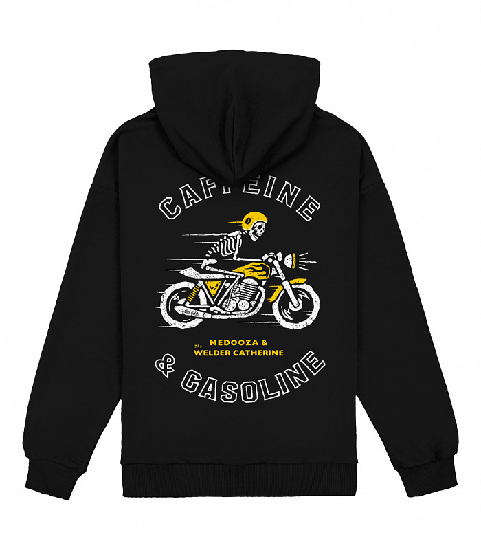 Худи MEDOOZA x TWC "Caffeine & Gasoline" черный