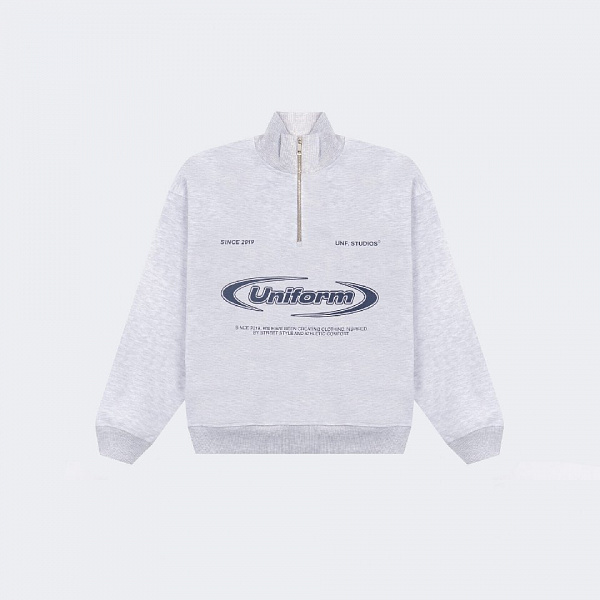 Свитшот UNIFORM Half-zip Heavy Athletic серый меланж