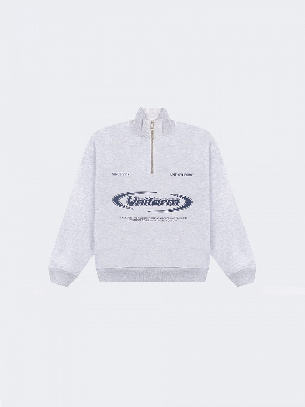 Свитшот UNIFORM Half-zip Heavy Athletic серый меланж