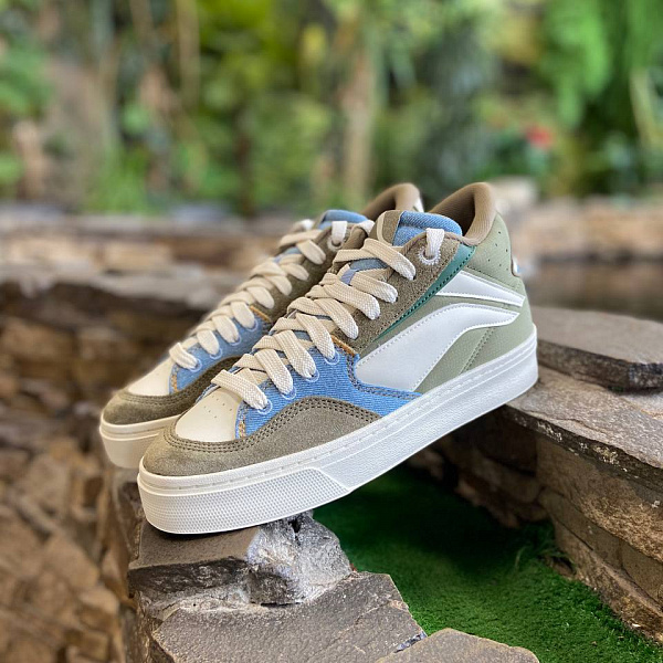 Кеды LI-NING WAVE 180 capulet olive/covert green хаки/голубой/белый