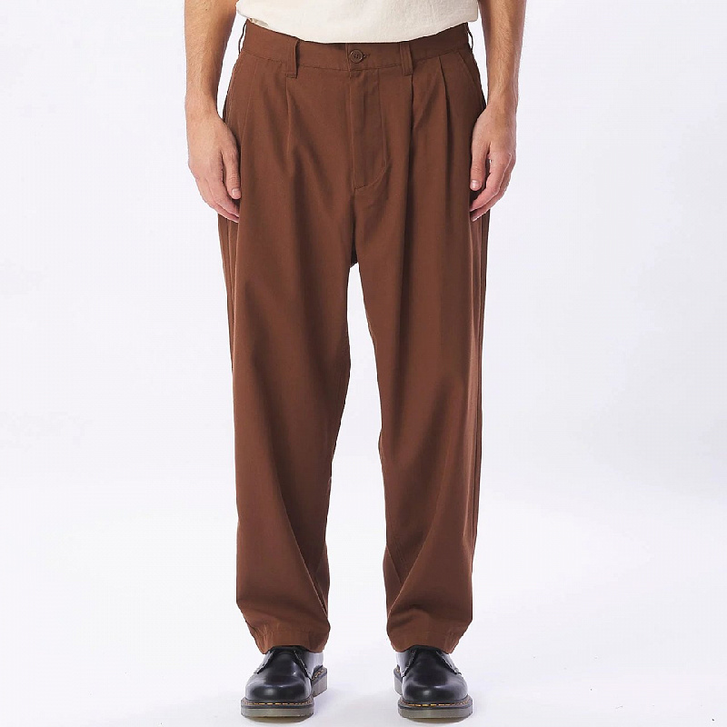 Брюки OBEY FUBAR PLEATED PANT SEPIA