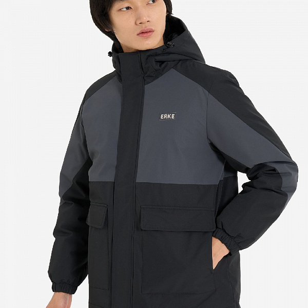 Пуховик ERKE 11223401174-007 Down jackets black/d.grey черный/темно-серый