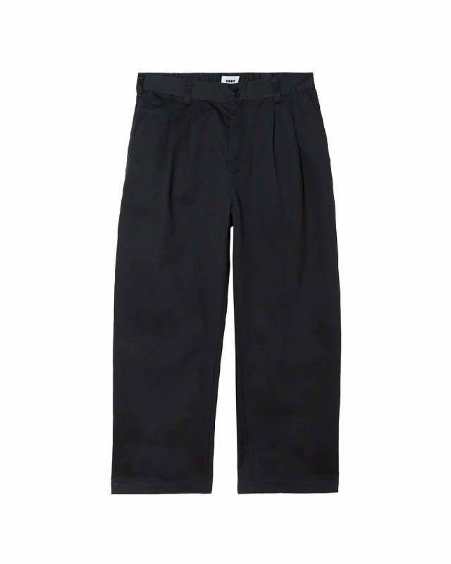 Брюки OBEY FOSTER PLEATED PANT (Relaxed fit) BLACK