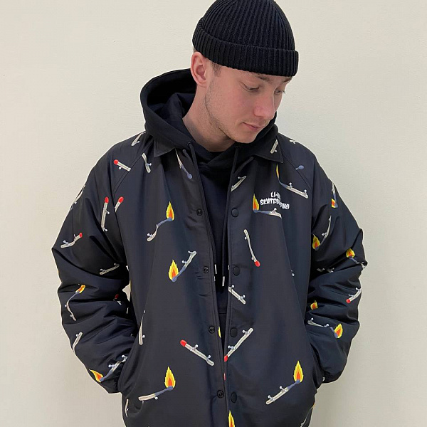 Куртка LI-NING Non padded jackets black print черный