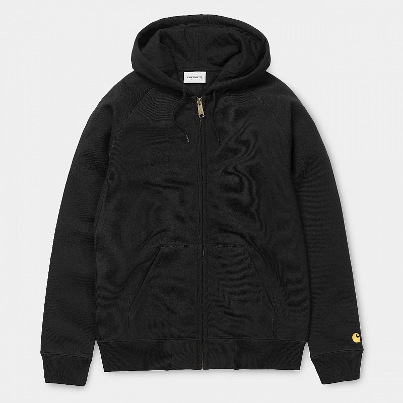 Толстовка CARHARTT WIP  Hooded Chase Jacket BLACK / GOLD