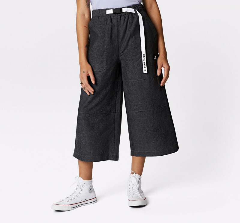 Брюки женские CONVERSE CHAMBRAY CULOTTE CONVERSE BLACK ЧЁРНЫЙ
