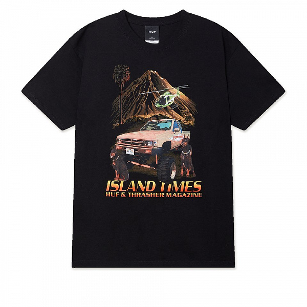 Футболка HUF X THRASHER ISLAND TIMES SS TEE BLACK