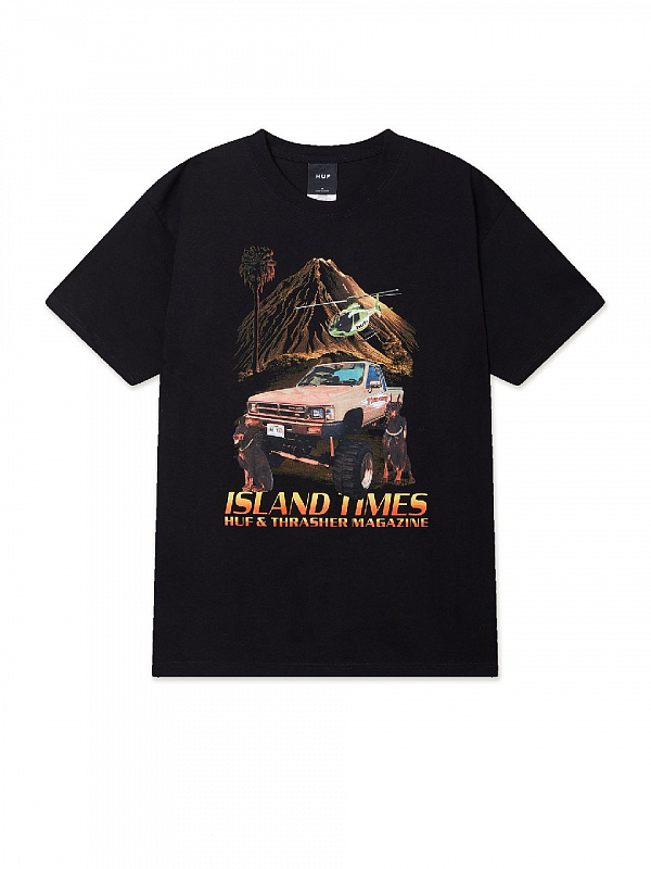 Футболка HUF X THRASHER ISLAND TIMES SS TEE BLACK