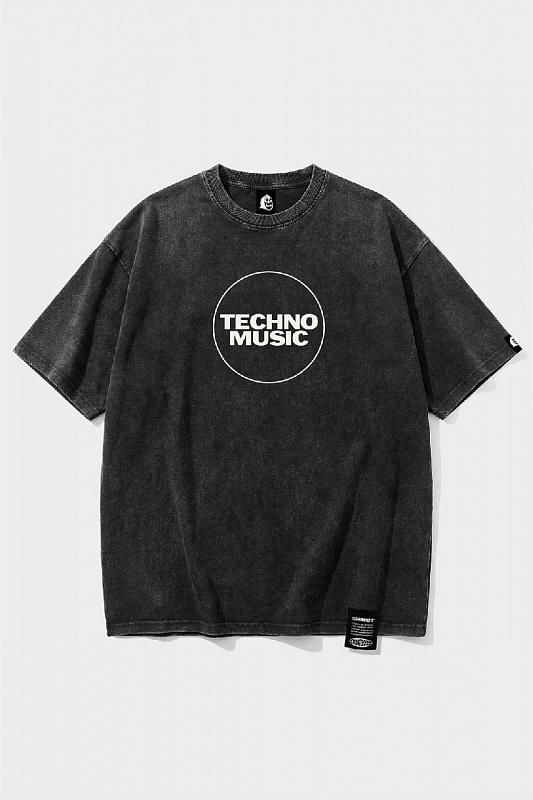 Футболка SHMOT "TECHNO" GARMENT DYE, черный