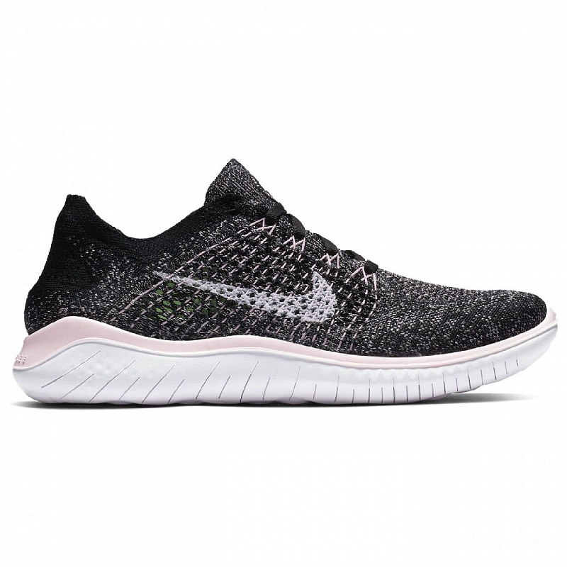 Спортивная обувь w Nike Free RN Flyknit 2018 black/white-pink foam