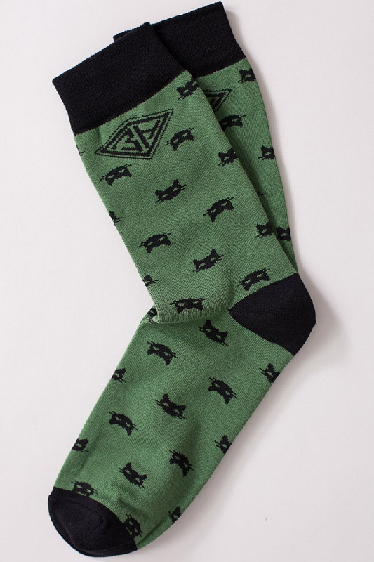 Носки ЗАПОРОЖЕЦ Котики (Зеленые)