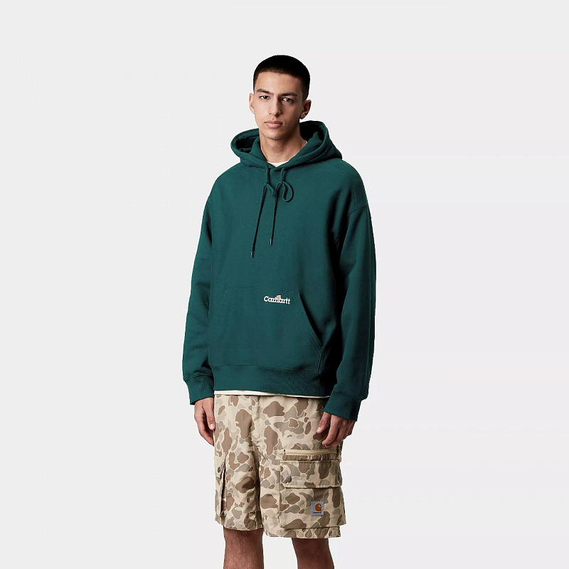 Худи CARHARTT WIP Hooded Label Script Sweat MALACHITE