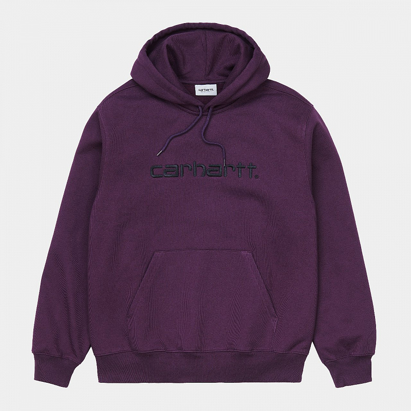 Толстовка CARHARTT WIP  Hooded Carhartt Sweatshirt BOYSENBERRY / BLACK