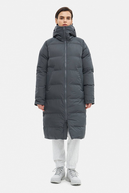 Пуховик женский SHU классический тёмно-серый
