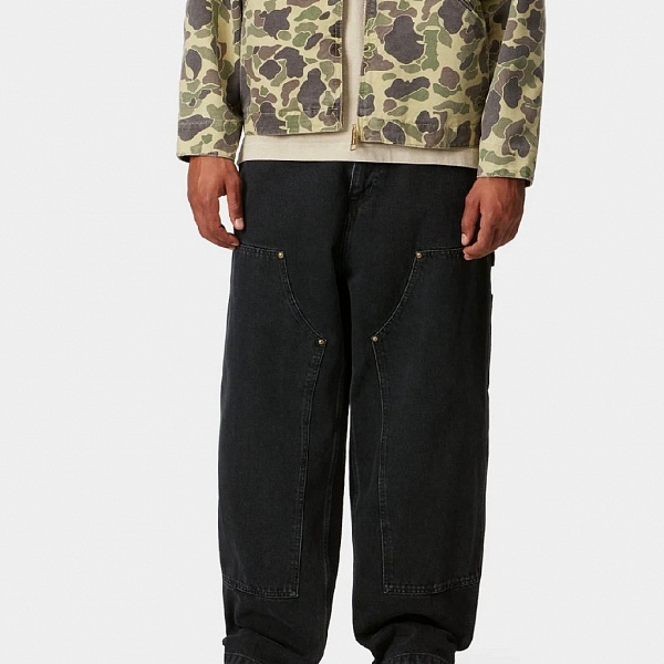 Брюки CARHARTT WIP OG Single Knee Pant (Loose straight fit) BLACK (STONE WASHED)