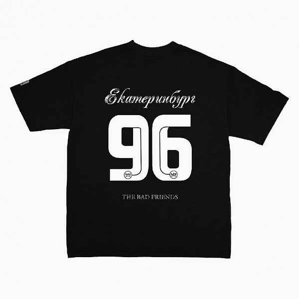 Футболка THE BAD FRIENDS "Регион 96" 200г черный