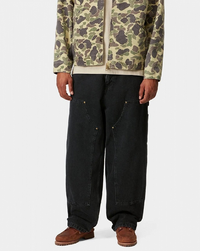Брюки CARHARTT WIP OG Single Knee Pant (Loose straight fit) BLACK (STONE WASHED)