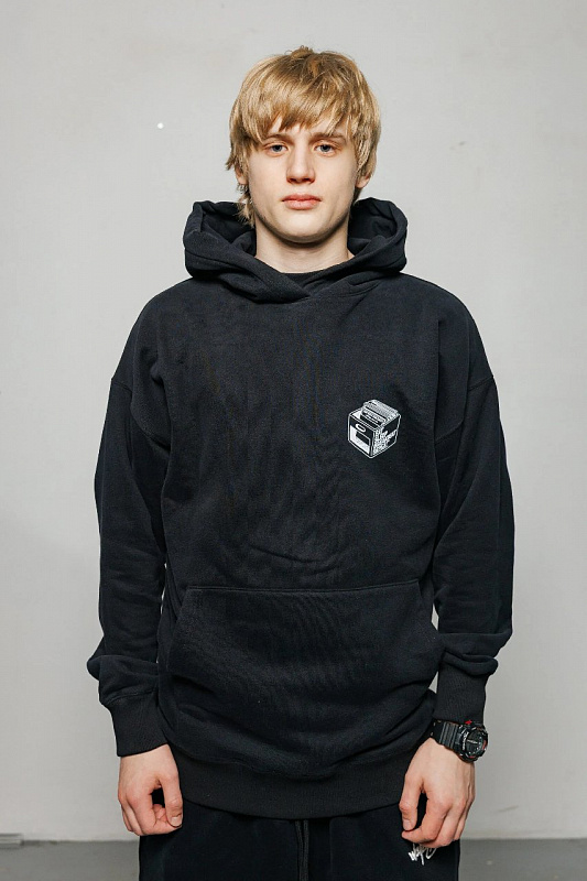 Худи HARD LUNCH x Lady Waks оверсайз Repeat черный