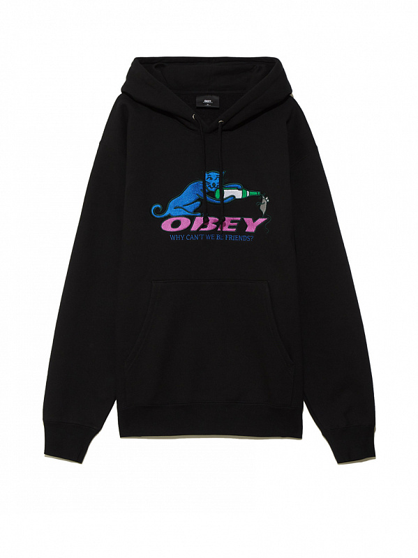 Толстовка с капюшоном OBEY FRIENDS HOOD BLACK