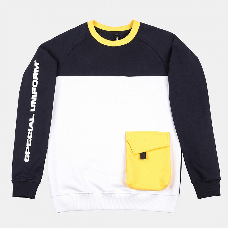 Толстовка SPECIAL ARMY POCKET SWEATSHIRT синий, белый, желтый