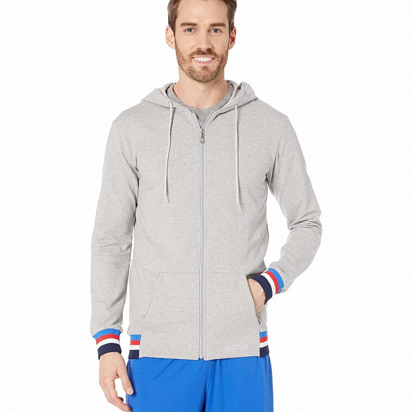 Толстовка ASICS Logo Sweat FZ Hoodie MID GREY HEATHER