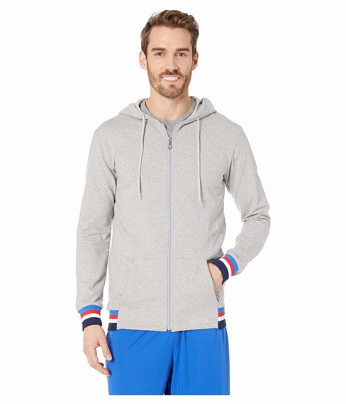 Толстовка ASICS Logo Sweat FZ Hoodie MID GREY HEATHER