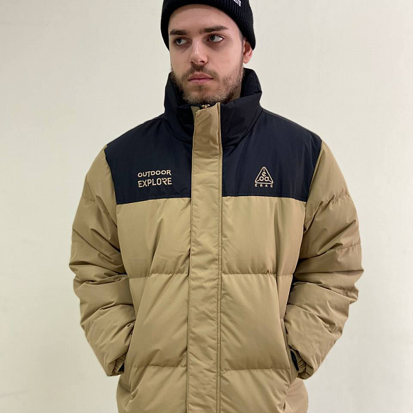 Пуховик ERKE 11223401144-402 Down jackets yellow brown бледно-коричневый
