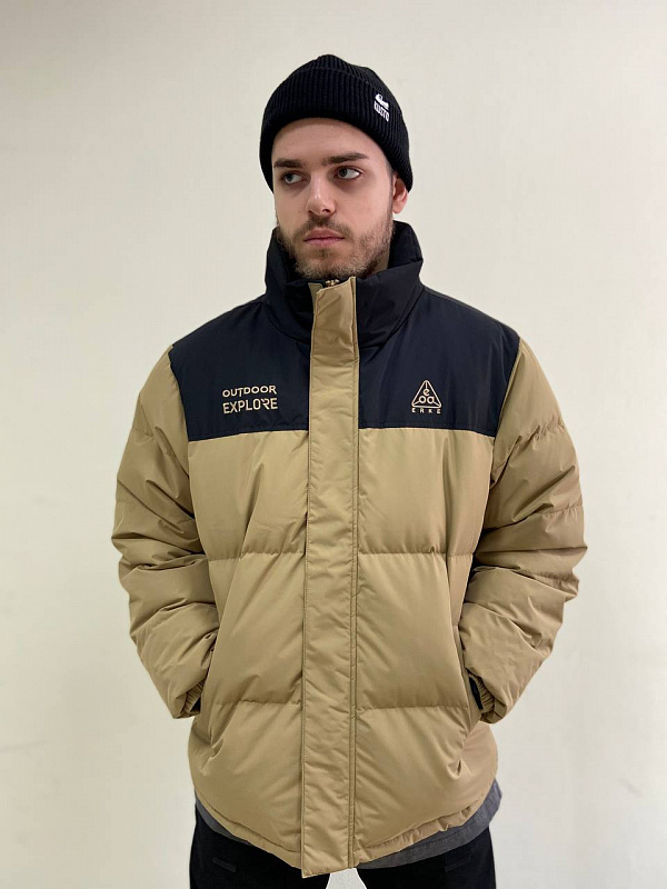 Пуховик ERKE 11223401144-402 Down jackets yellow brown бледно-коричневый