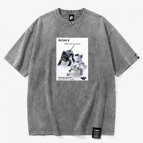 Футболка SHMOT "AIBO", GARMENT DYE серый