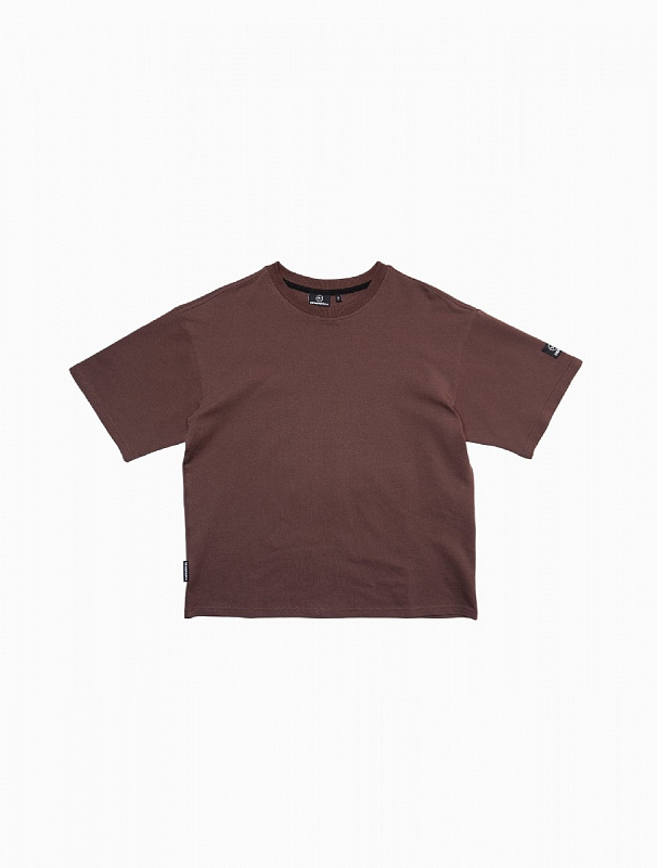 Футболка THE BAD FRIENDS UNIBasic left sleeve logo 200гр Шоколадный