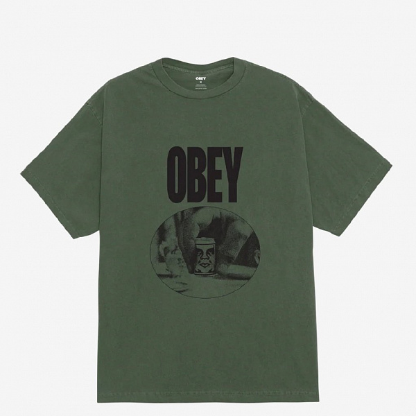 Футболка OBEY CAN PIGMENT BRONZE GREEN