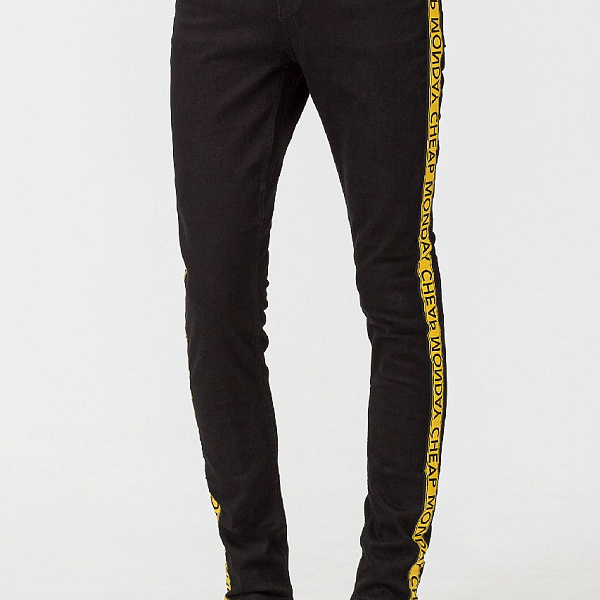 Джинсы (Slim) Унисекс Cheap Monday Tight Black Tape BLACK