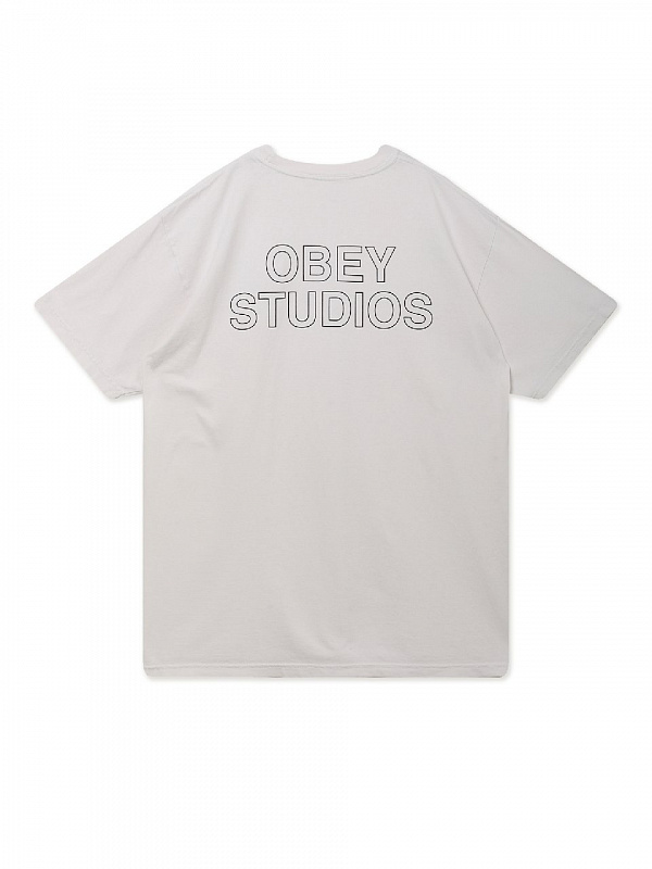 Футболка OBEY STUDIOS OUTLINE PIGMENT CHALK