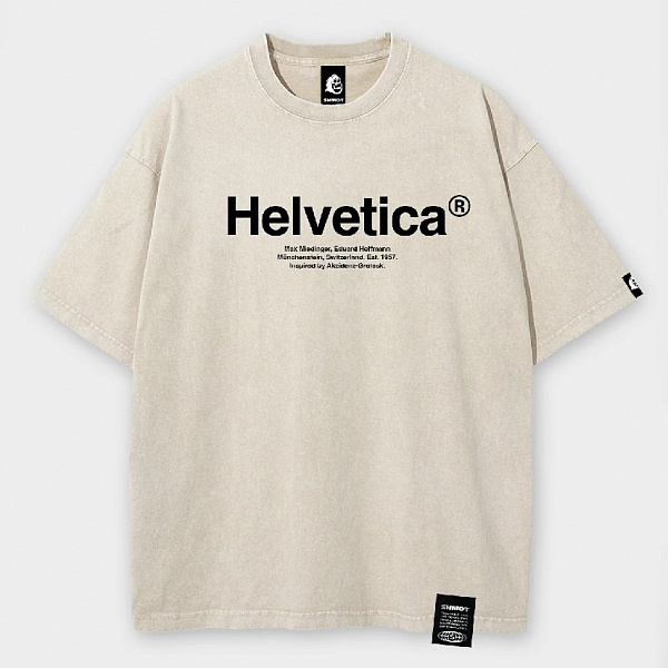 Футболка SHMOT "HELVETICA", GARMENT DYE кремовый
