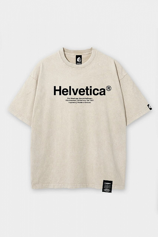 Футболка SHMOT "HELVETICA", GARMENT DYE кремовый