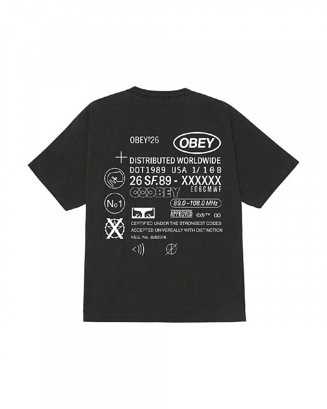 Футболка OBEY CODE PIGMENT DUSTY BLACK