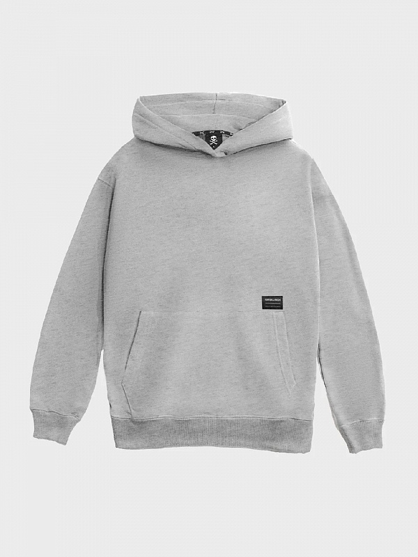 Худи HARD LUNCH BASIC начес серый меланж