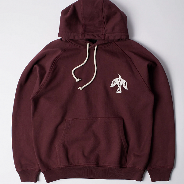 Худи BY PARRA Crow logo hooded sweatshirt DARK BURGUNDY