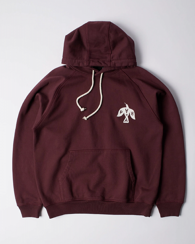 Худи BY PARRA Crow logo hooded sweatshirt DARK BURGUNDY