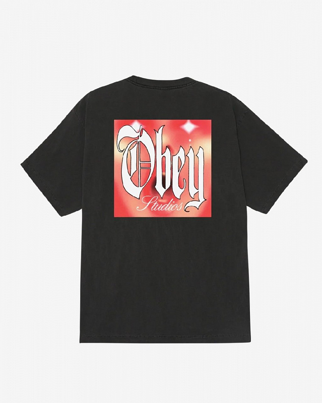 Футболка OBEY POWERHOUSE PIGMENT DUSTY BLACK