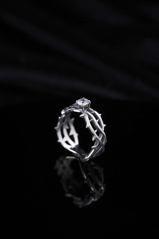 Кольцо Kate Snap помолвочное "Терн" Фианит