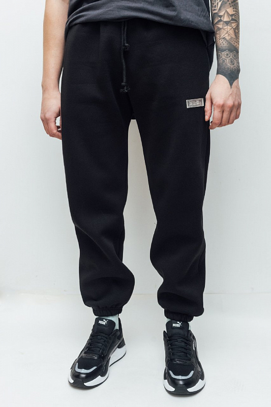 Штаны MIRBA спортивные LOGO начес черный