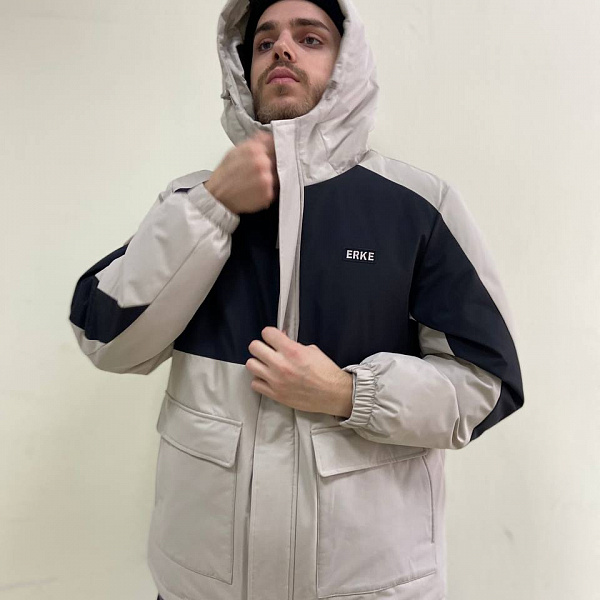 Пуховик ERKE 11223401174-104 Down jackets l.grey светло-серый