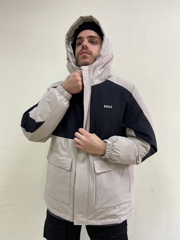 Пуховик ERKE 11223401174-104 Down jackets l.grey светло-серый